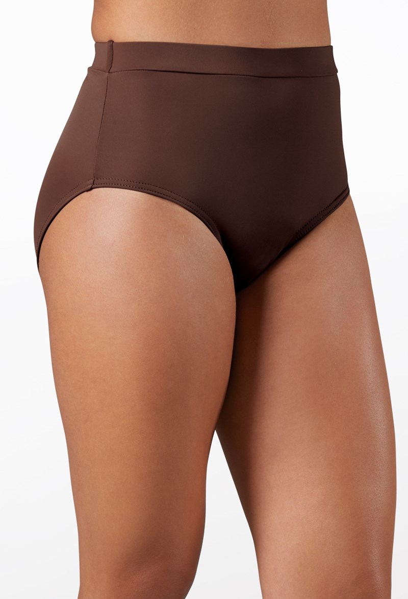 Dance Shorts - Natural Waist High Leg Brief - Chocolate - Medium Adult - MT10011