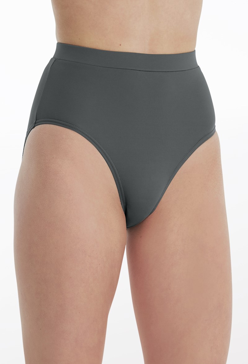 Dance Shorts - Natural Waist High Leg Brief - Gray - Extra Large Adult - MT10011