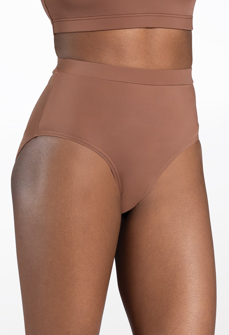 Dance Shorts - Natural Waist High Leg Brief - HAZELNUT - Large Adult - MT10011