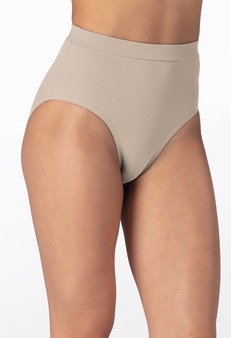 Dance Shorts - Natural Waist High Leg Brief - LATTE - Small Child - MT10011