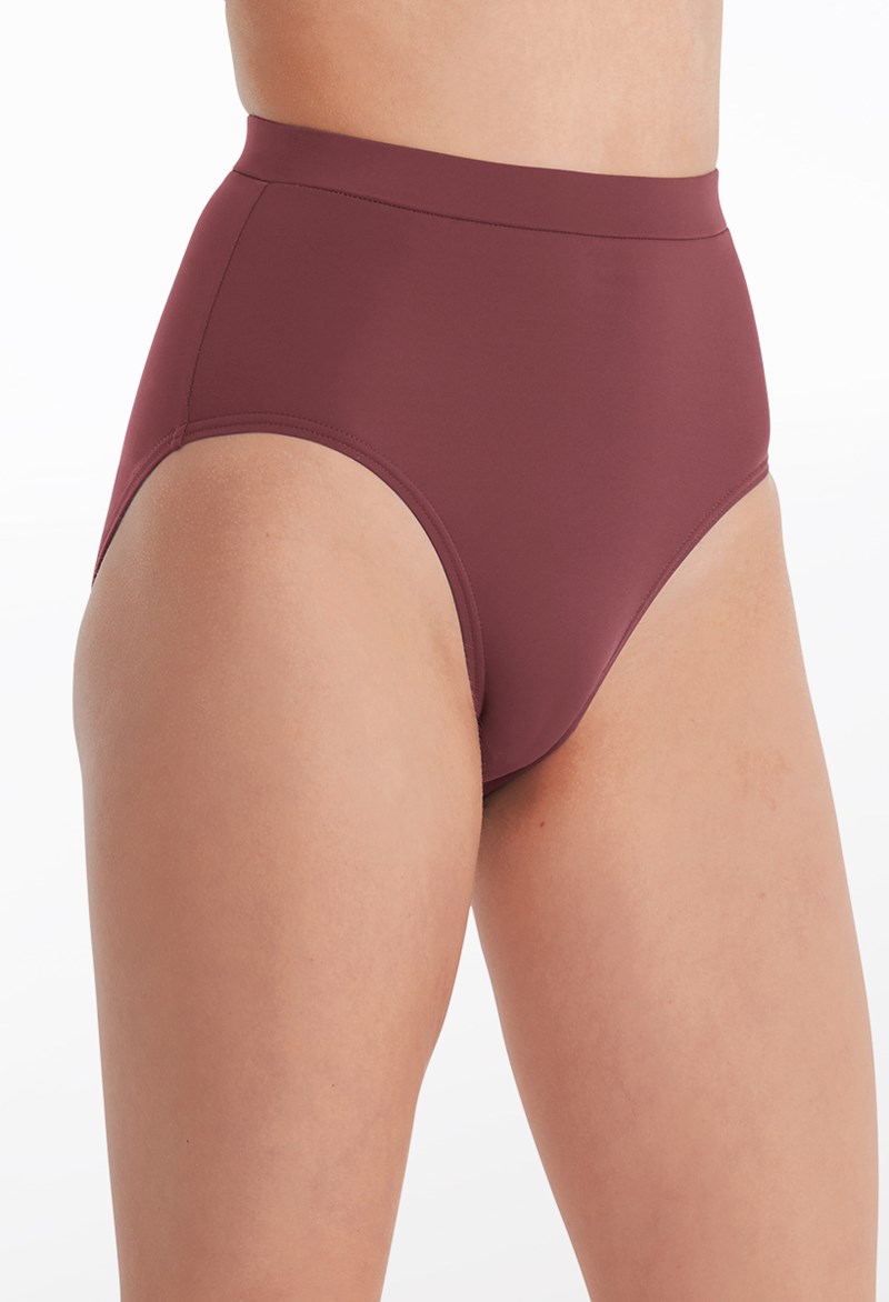 Dance Shorts - Natural Waist High Leg Brief - ROSEWOOD - Small Adult - MT10011