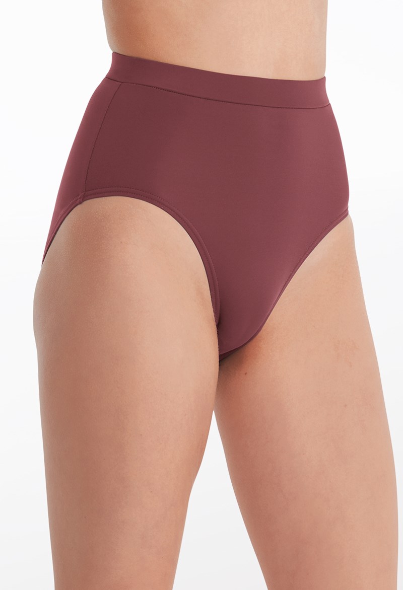 Dance Shorts - Natural Waist High Leg Brief - ROSEWOOD - Large Child - MT10011