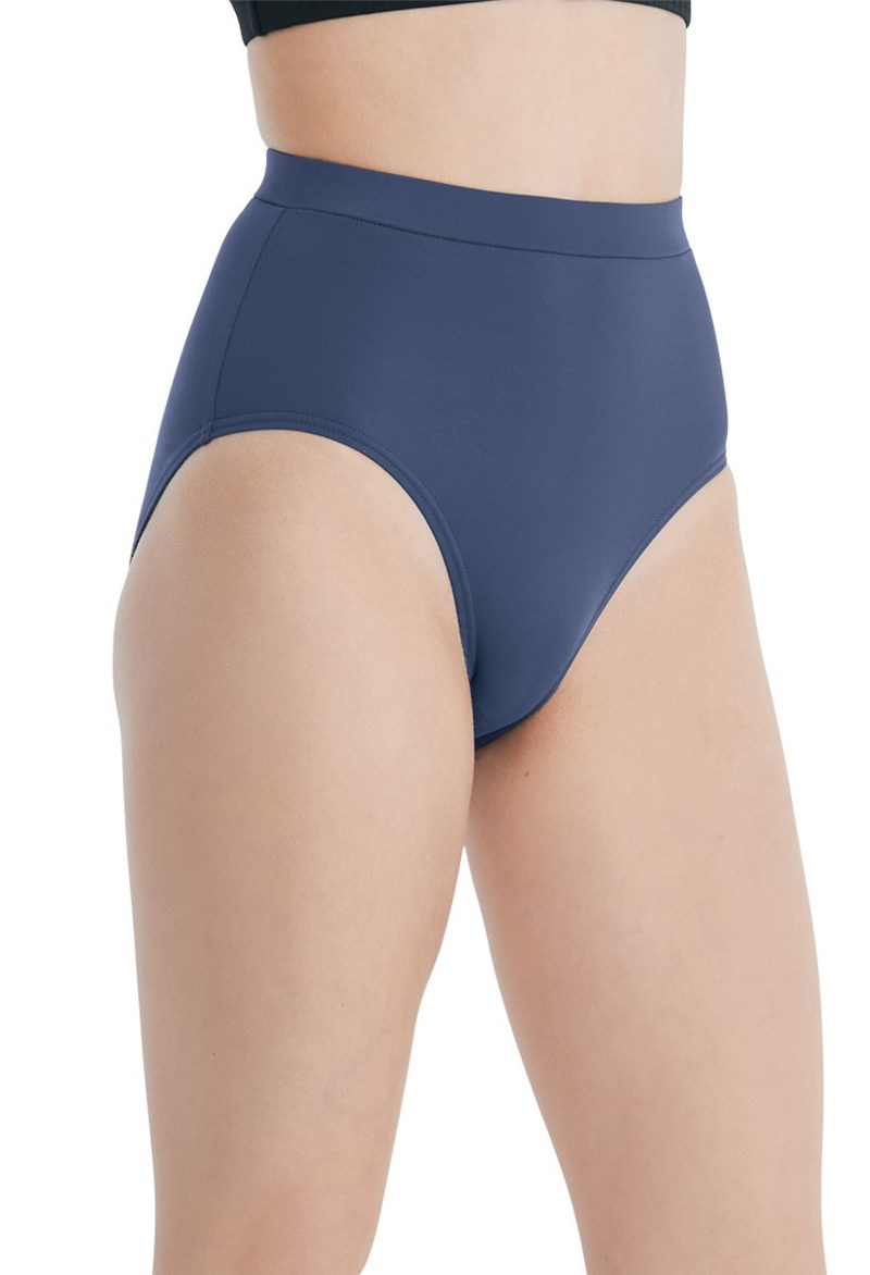 Dance Shorts - Natural Waist High Leg Brief - Slate Blue - Intermediate Child - MT10011