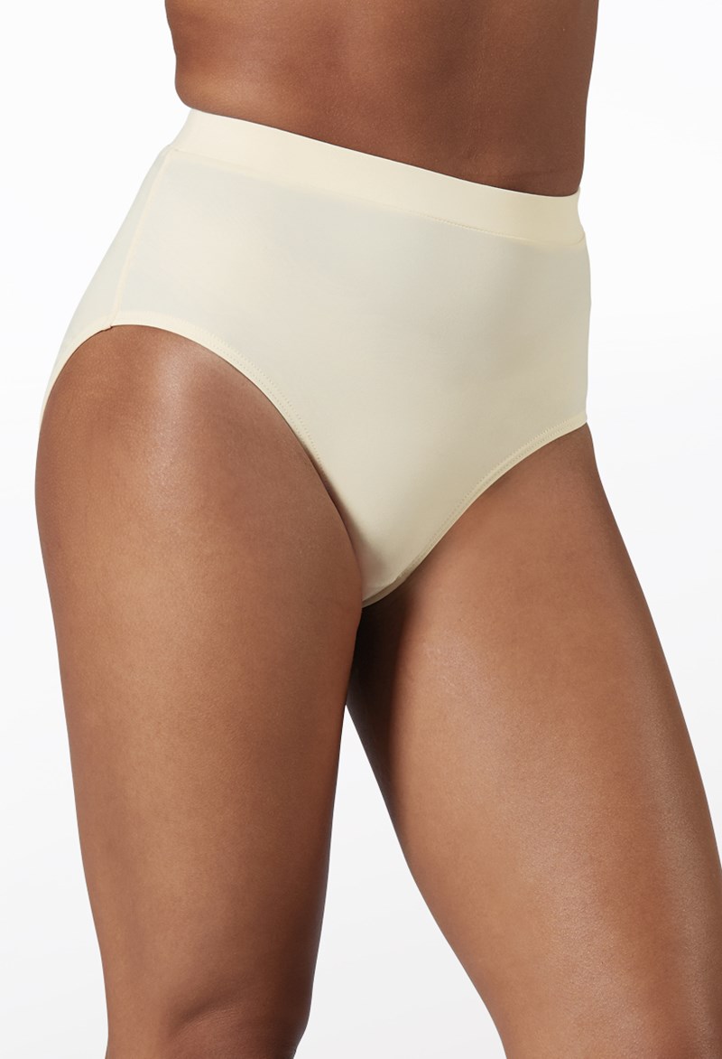 Dance Shorts - Natural Waist High Leg Brief - VANILLA - Small Child - MT10011