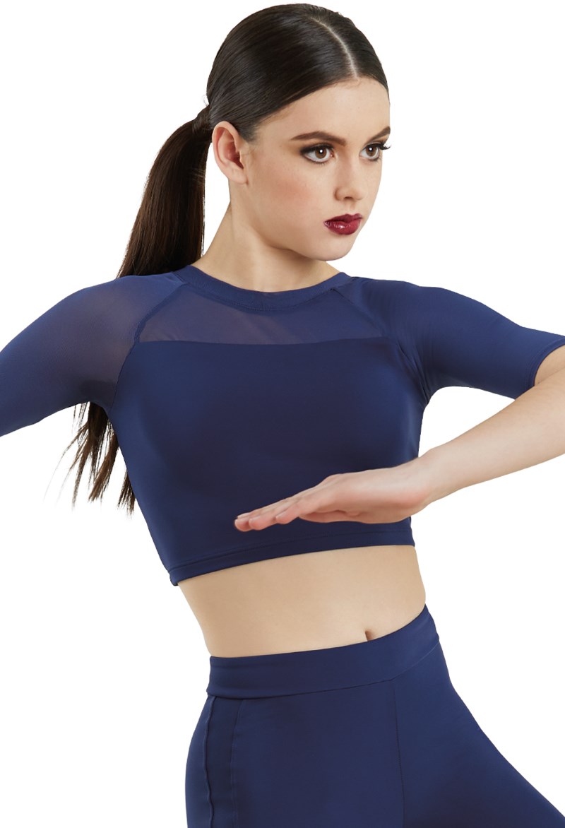 Mesh Accent Crop Top