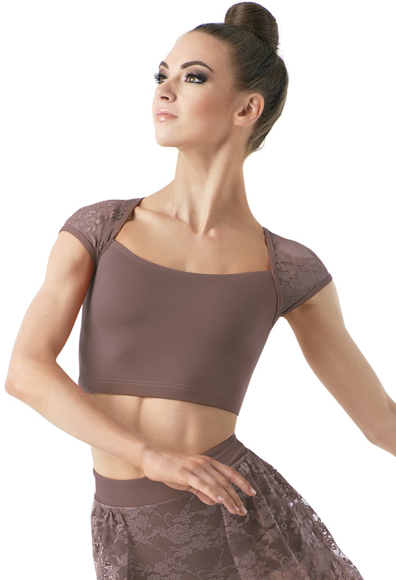 Lace Cap Sleeve Crop Top