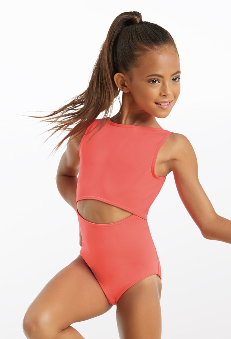 Dance Leotards - Keyhole Front Leotard - TANG/PINKBERRY - Small Adult - MT10879