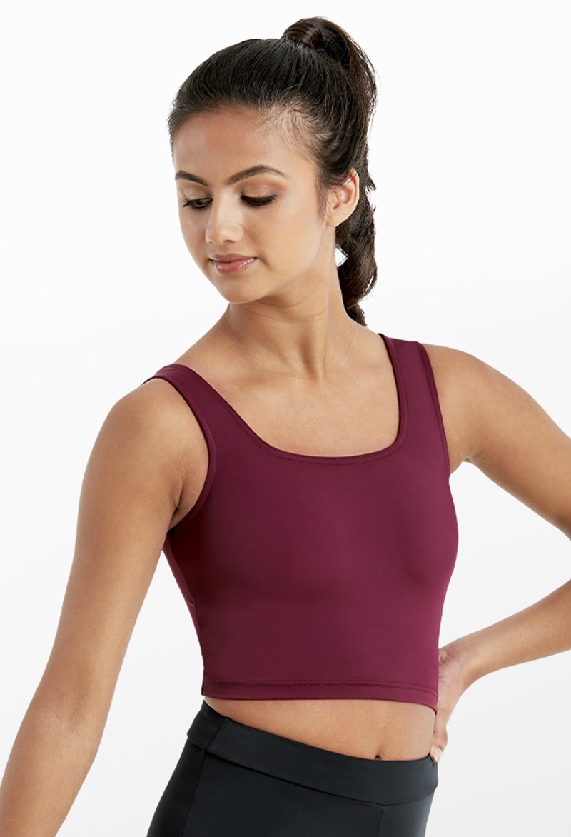 Dance Tops - Square Neck Crop Top - Black Cherry - Extra Small Adult - MT11075