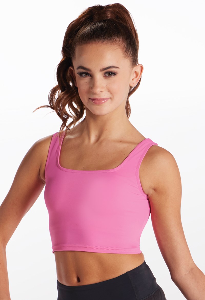 Dance Tops - Square Neck Crop Top - Bubblegum - Intermediate Child - MT11075