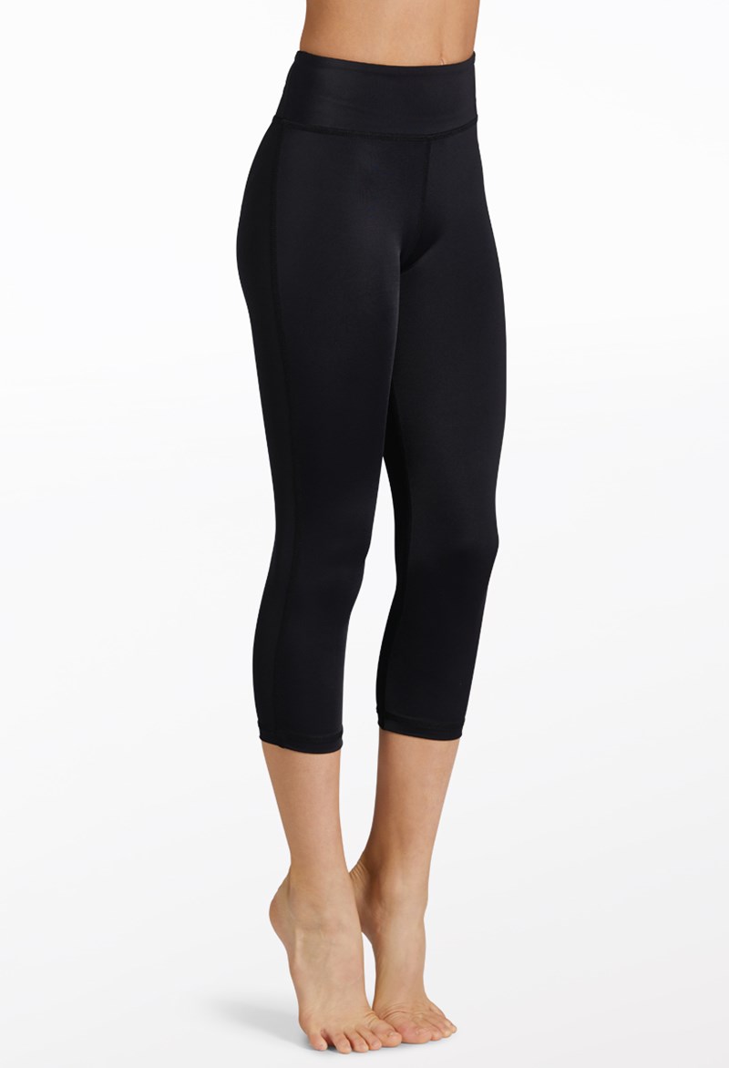 Dance Leggings - Mid-Rise Capri Leggings - Black - Medium Child - MT11740