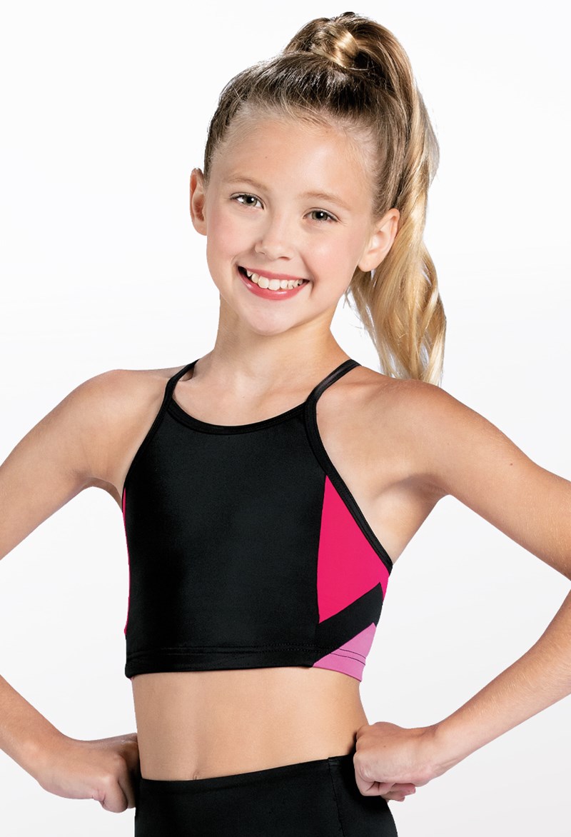 Balera Crop Top Womens Top for Dance Front Crossover Detail and Flutter Sleeves