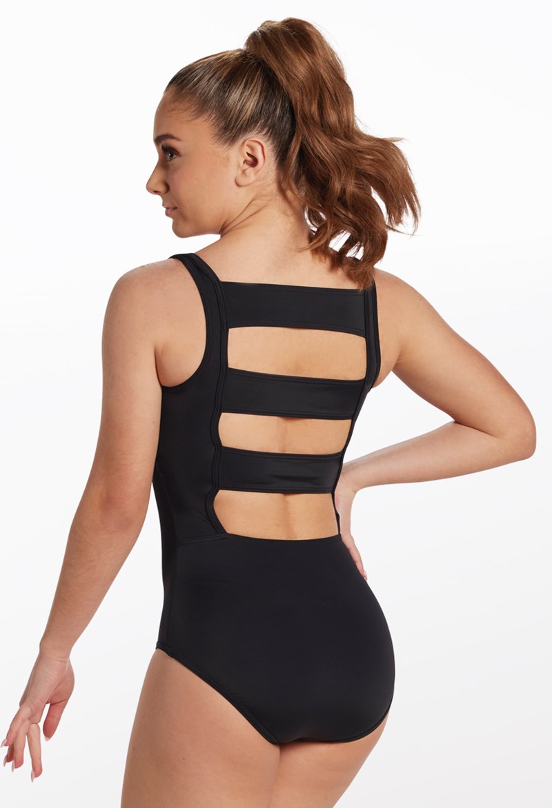 Dance Leotards - Wide Ladder Back Leotard - Black - Medium Child - MT12063