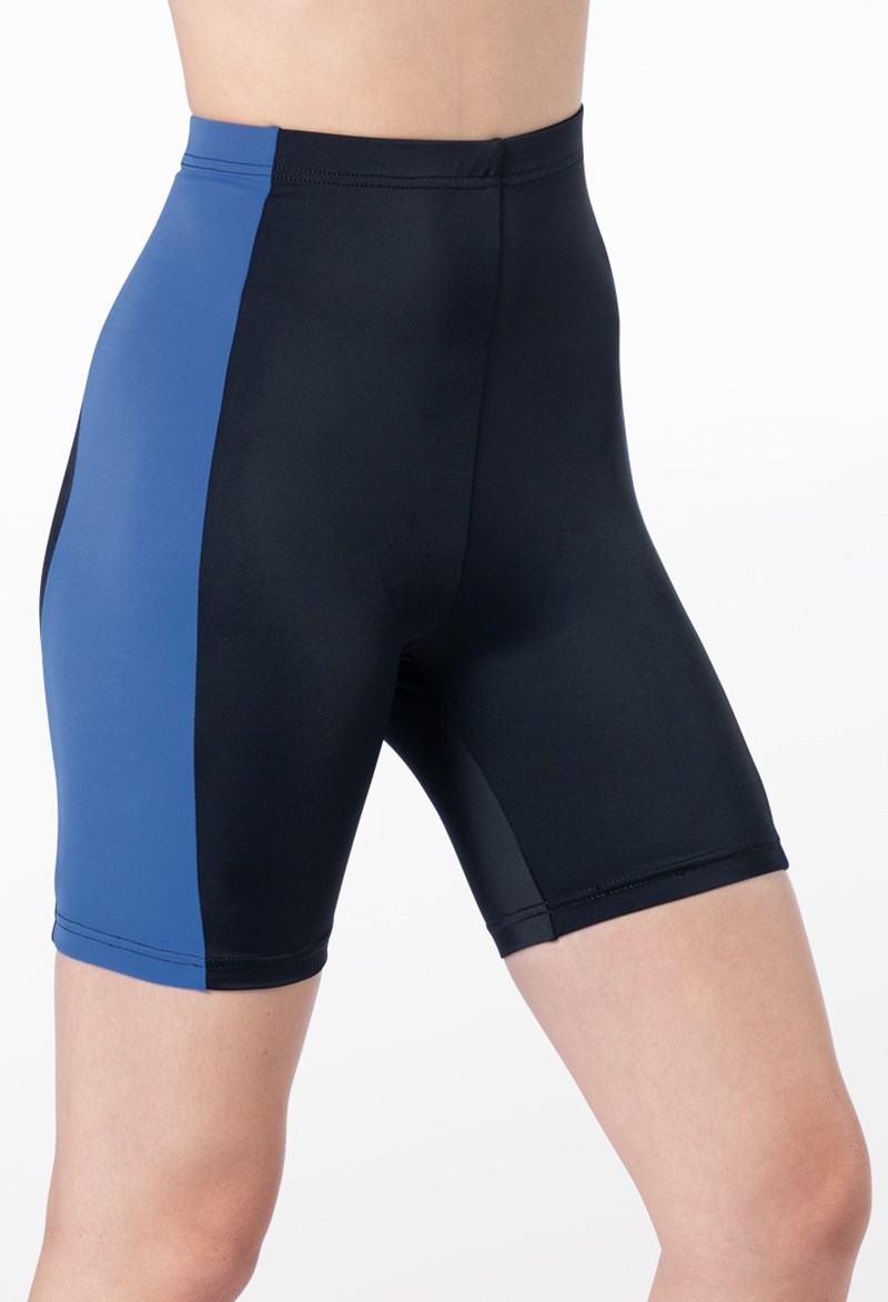 Dance Shorts - Bold Side Stripe Bike Shorts - Royal - Medium Adult - MT13149