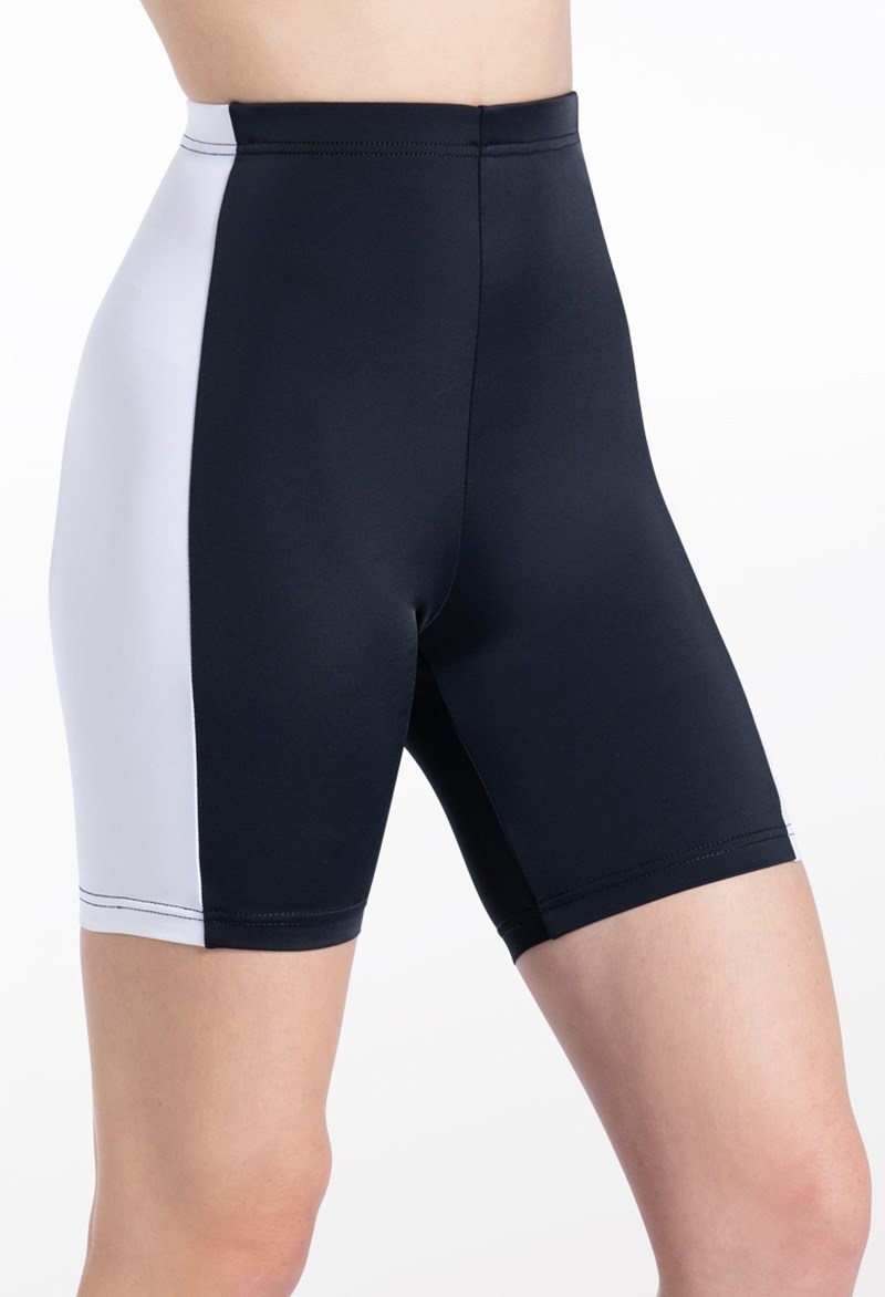 Dance Shorts - Bold Side Stripe Bike Shorts - White - Extra Large Adult - MT13149