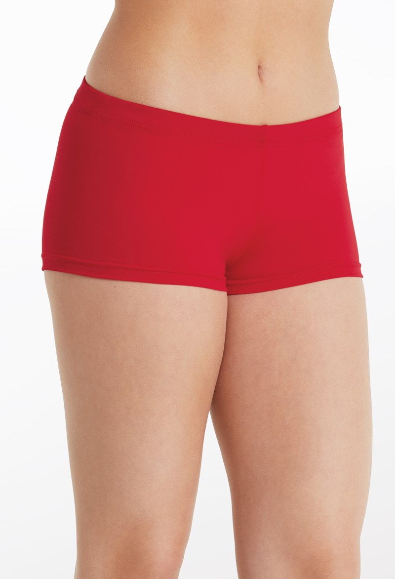 Dance Shorts - Classic Booty Shorts - Red - Intermediate Child - MT2544