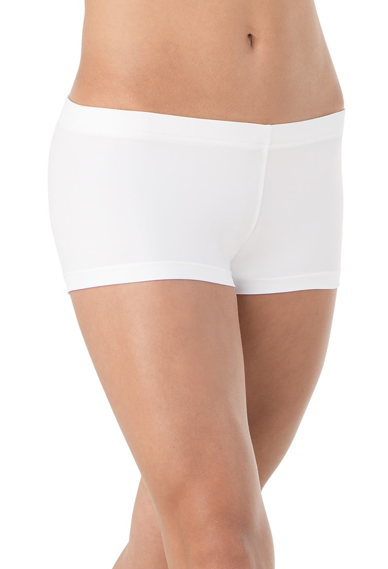 Dance Shorts - Classic Booty Shorts - White - Medium Adult - MT2544