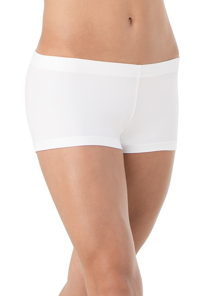 Dance Shorts - Classic Booty Shorts - White - Intermediate Child - MT2544