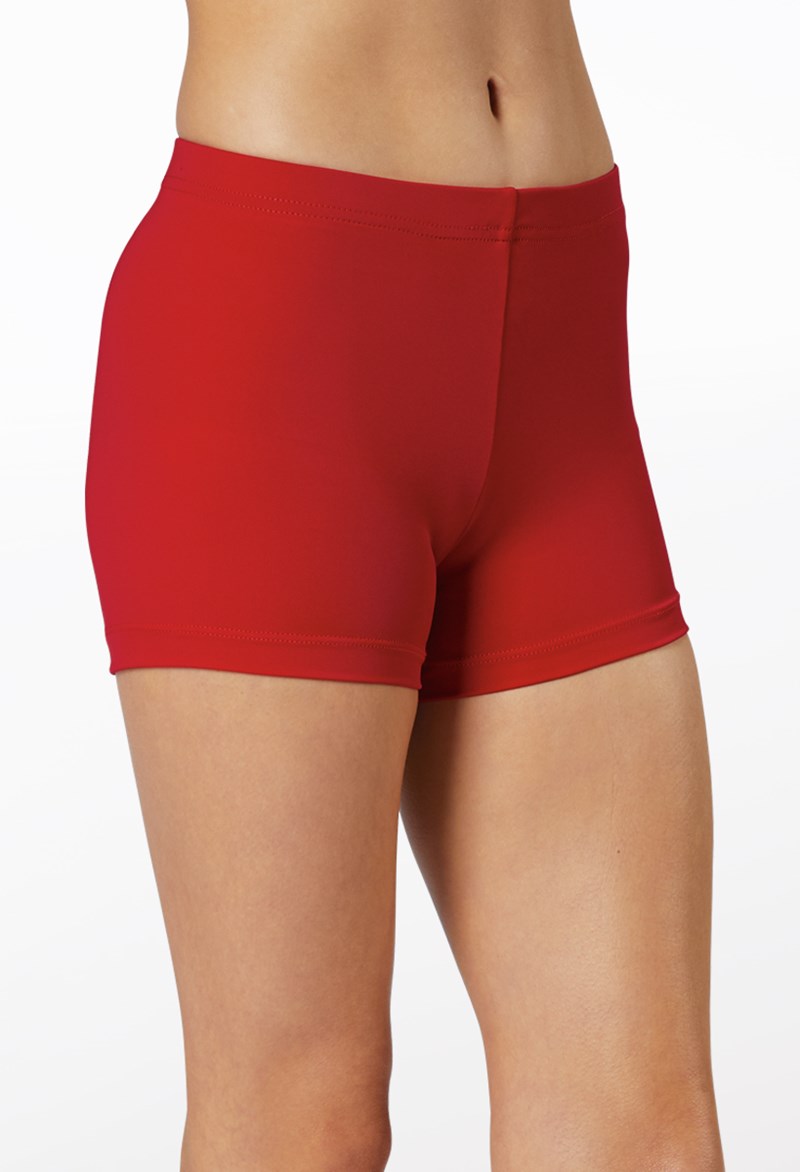 Dance Shorts - Mid Length Shorts - Red - Extra Large Adult - MT2764