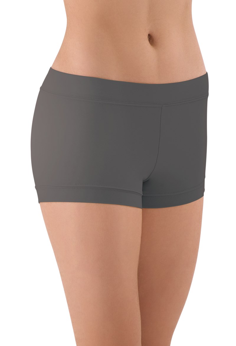 Dance Shorts - Banded Bottom Booty Shorts - Gray - 2X Large - MT2893