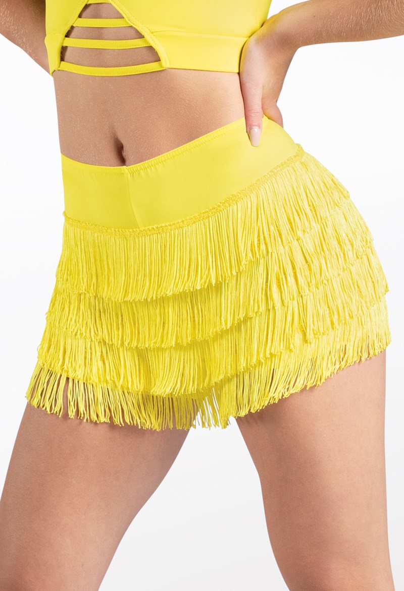 Dance Shorts - Fringe Shorts - CANARY - Large Adult - MT3228