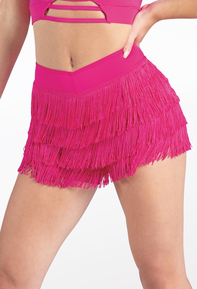 Dance Shorts - Fringe Shorts - Lipstick - Medium Child - MT3228