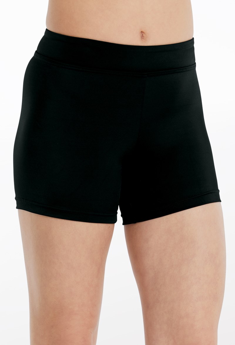 Dance Shorts - Longer Length Shorts - Black - Large Adult - MT3485N