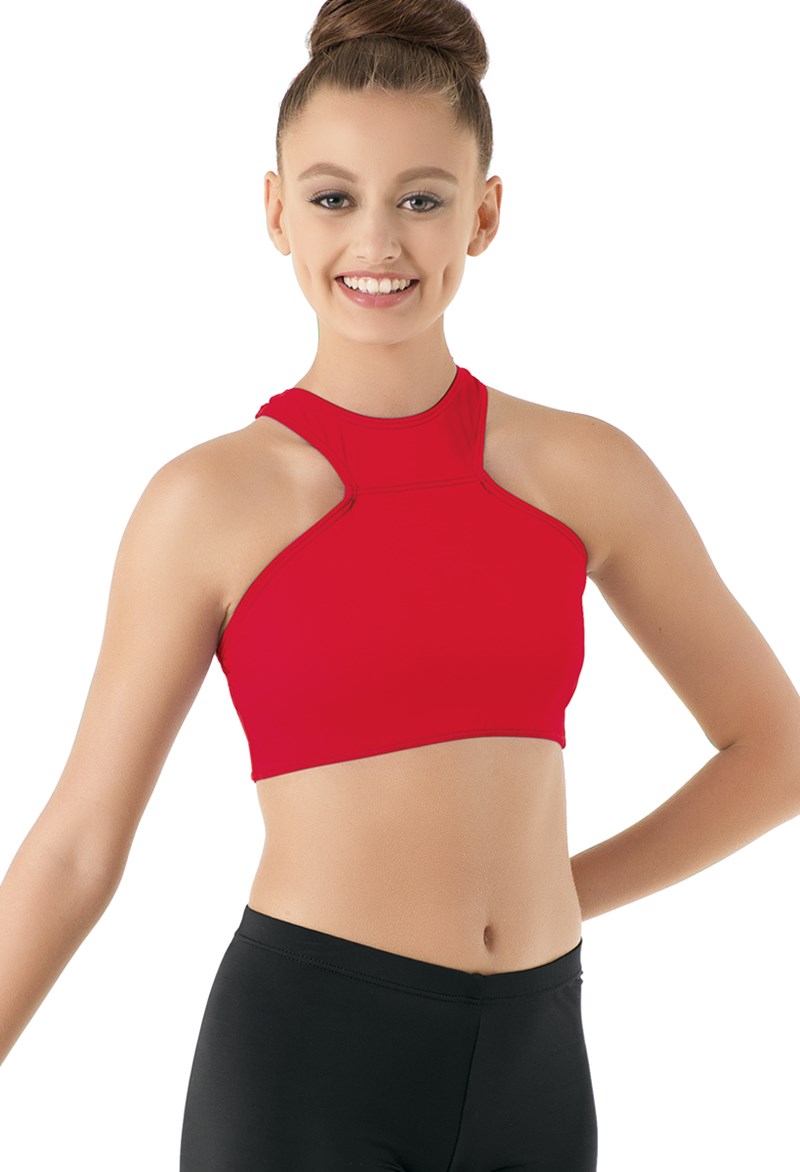 Dance Tops - High Neck Halter Bra Top - Red - Intermediate Child - MT7478