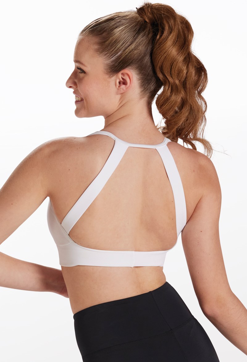 Dance Tops - Open Back Bra Top - White - Large Adult - MT7747