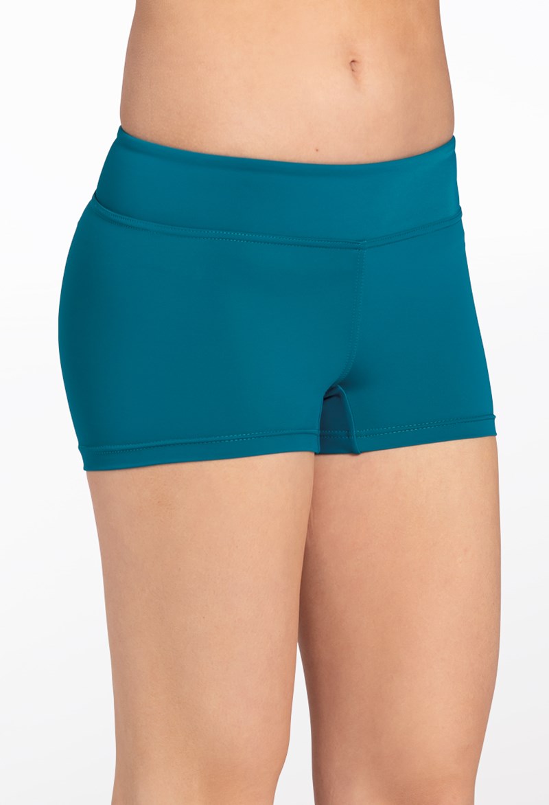 Dance Shorts - Wide Waistband Shorts - Dark Teal - Extra Small Adult - MT9701