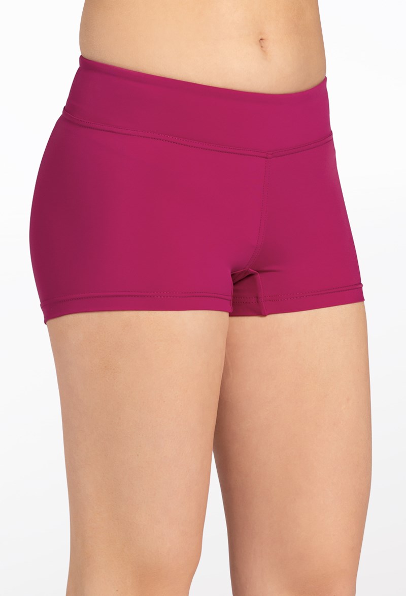 Dance Shorts - Wide Waistband Shorts - Mulberry - Medium Adult - MT9701