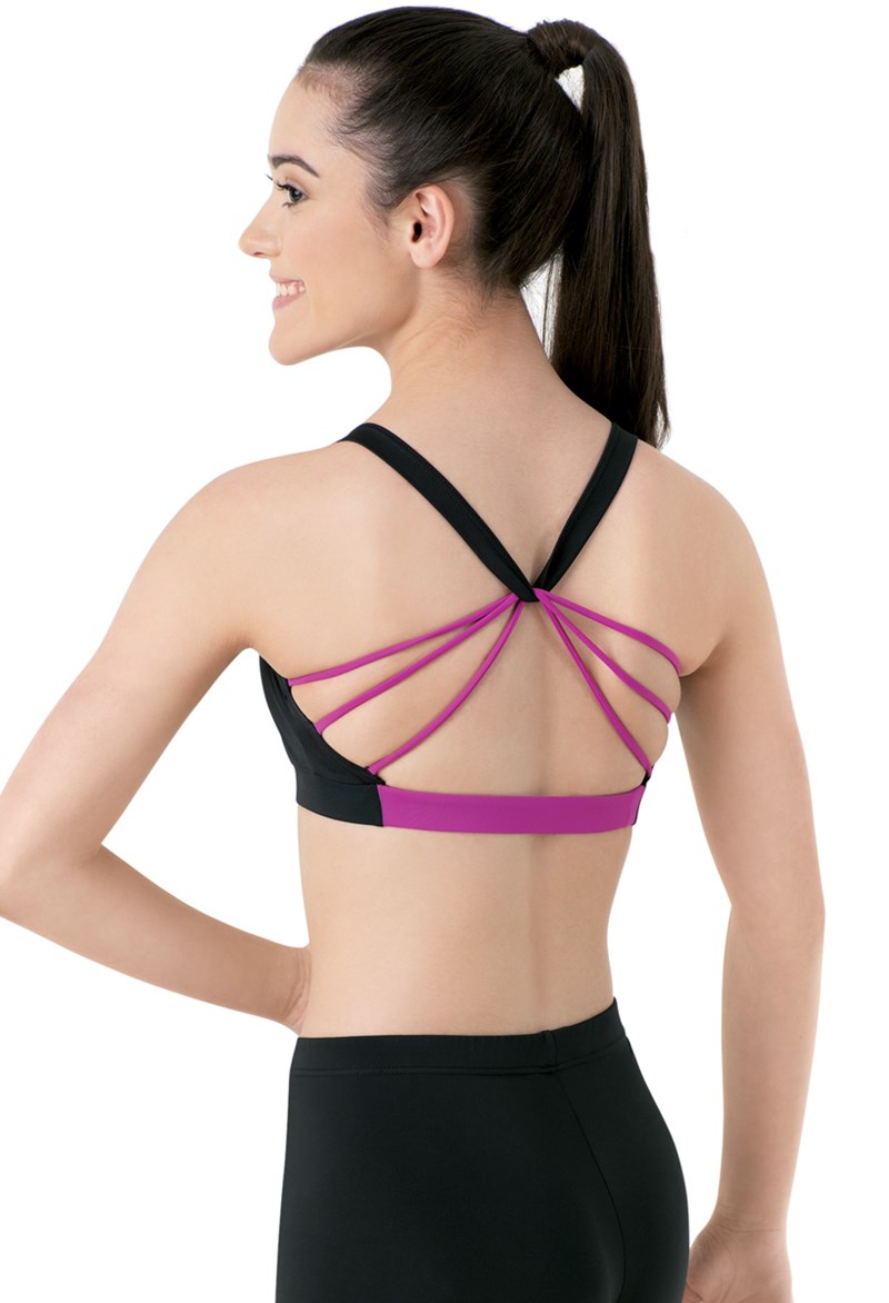 Twist Strap Fan-Back Bra Top