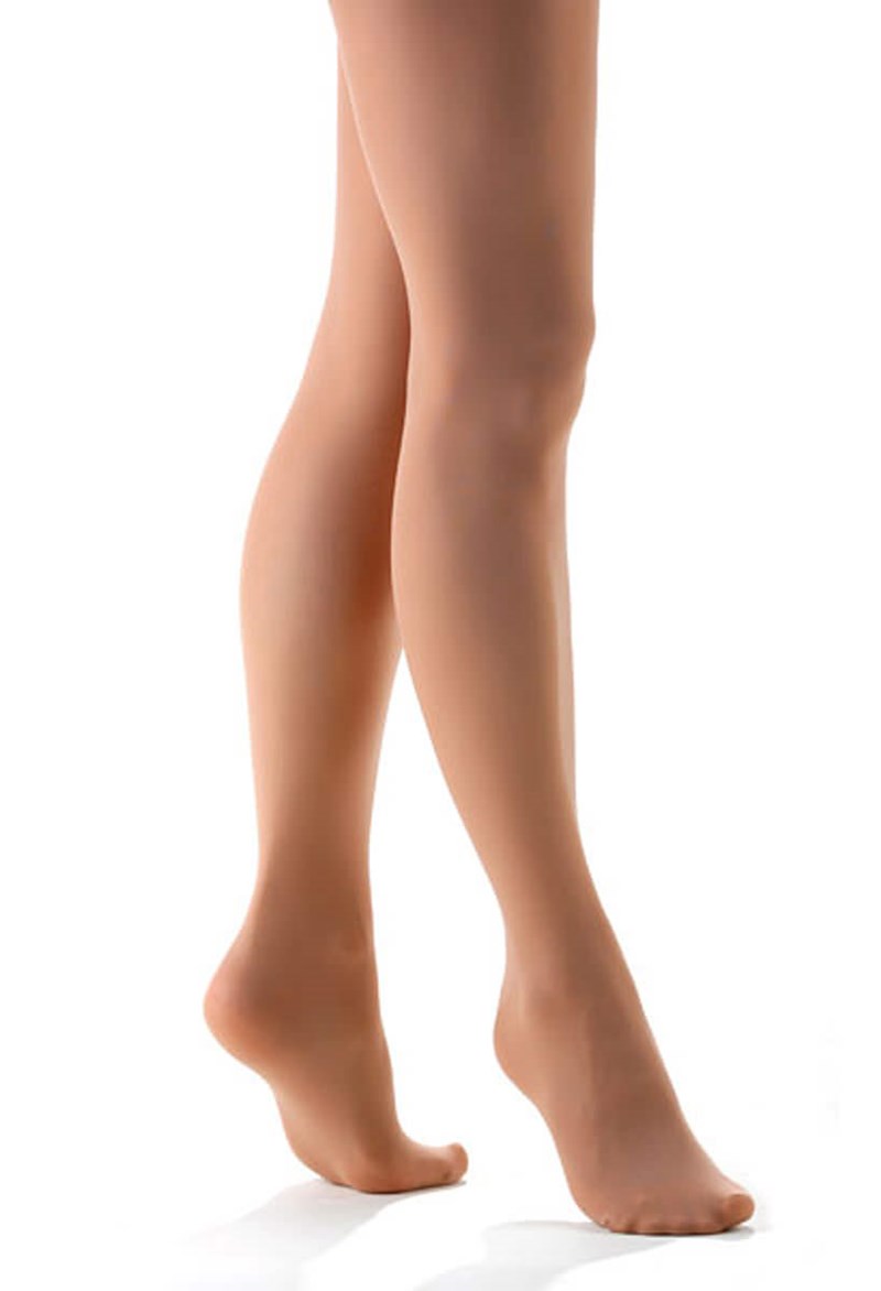 Dance Tights - Capezio Child Footed Tights - Suntan - Small - N14C