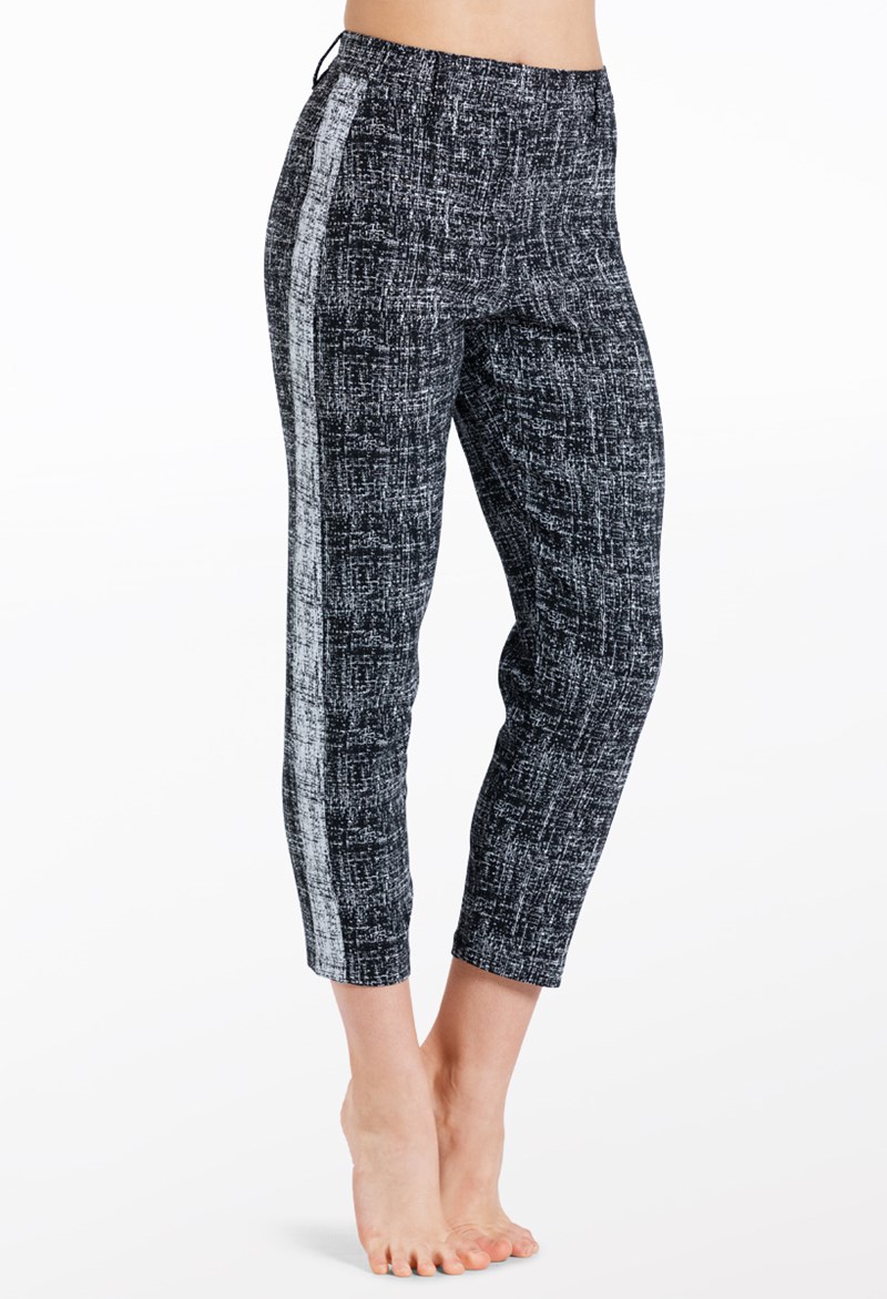Dance Leggings - Stretch Tweed Suit Pants - Black - Large Adult - NV12804