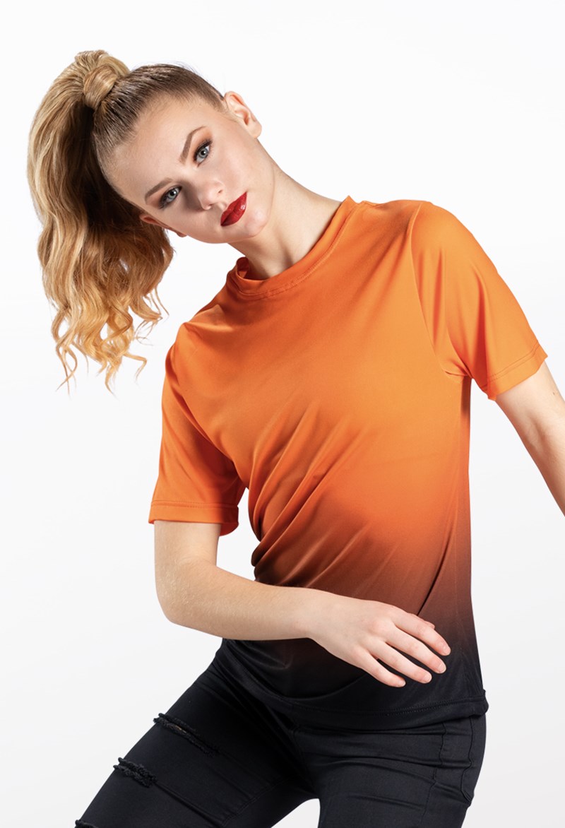 Dance Tops - Printed Matte Jersey Tee - EMBER OMBRE - Extra Large Adult - PL11939