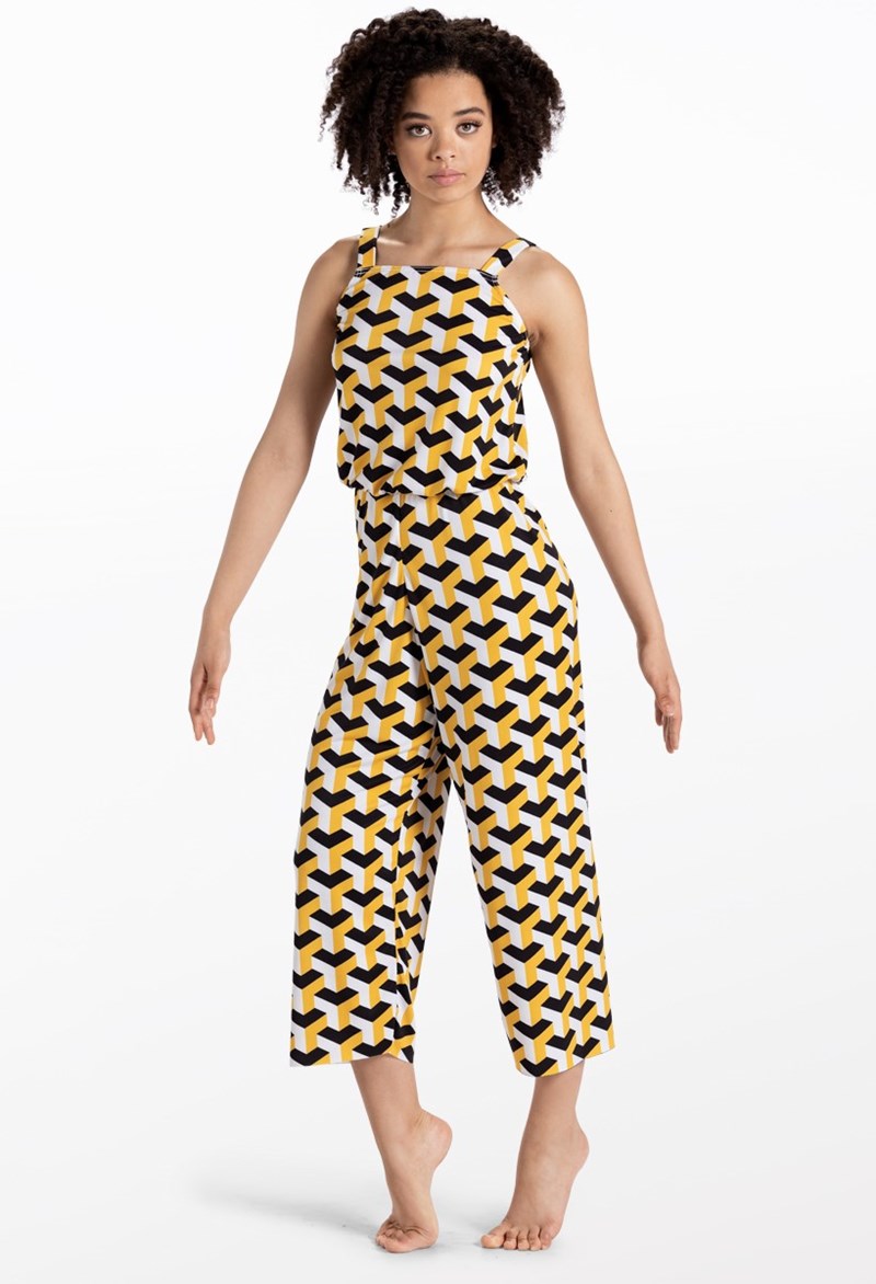 Balera Performance Printed Matte Jersey Jumpsuit - GEO CHEVRON - PL12676