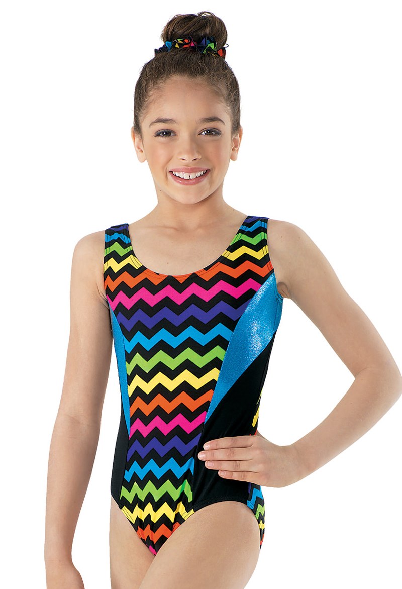 Chevron Metallic Tank Leotard