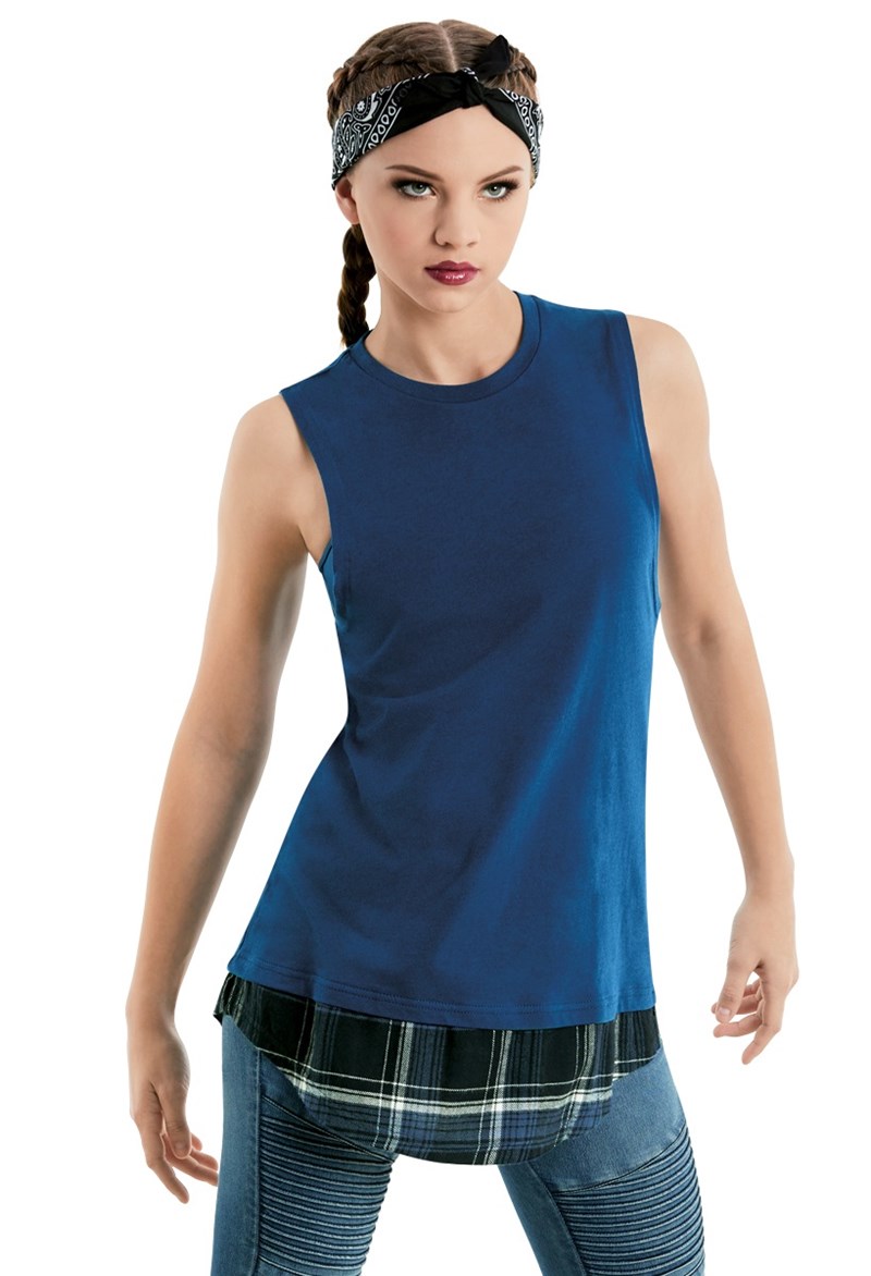 Layered Tank With Plaid