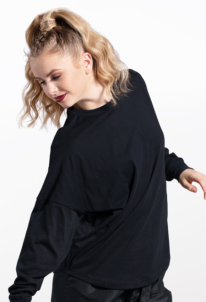 Dance Tops - Long Sleeve Tee - Black - Large Adult - PT12725