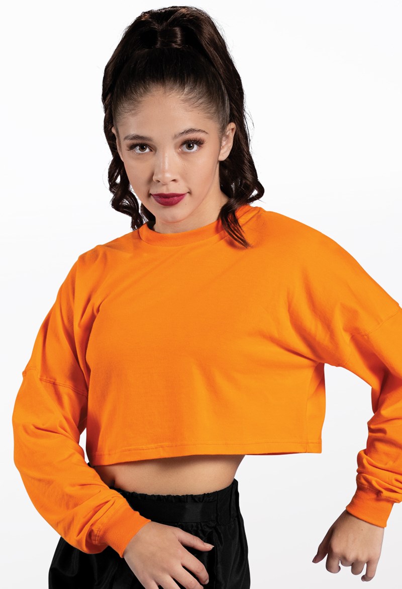 Dance Tops - Cropped Long Sleeve Tee - EMBER - Large Child - PT12726