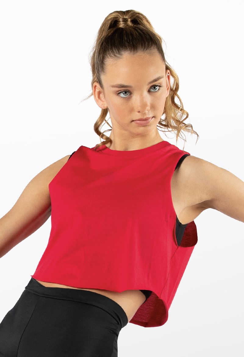 Dance Tops - Sleeveless Crop Top - Red - Small Child - PT7687