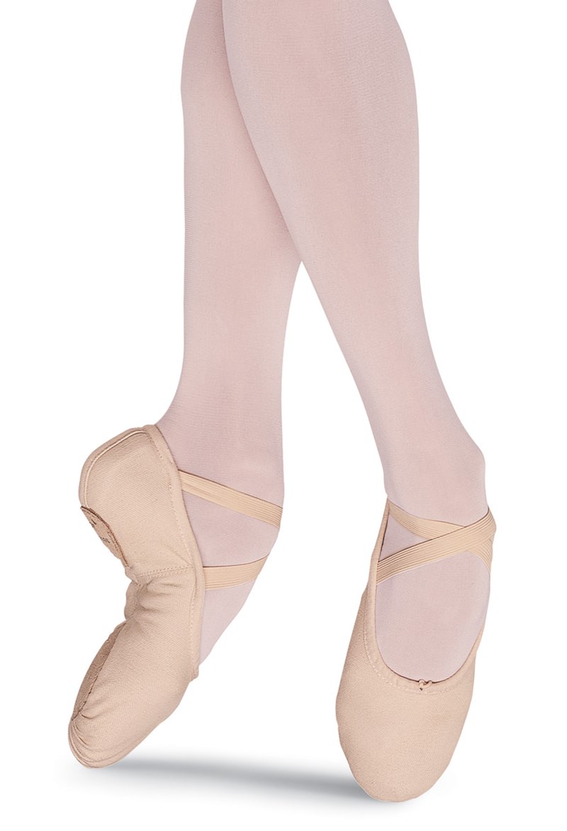 Dance Shoes - Bloch Pump Canvas Ballet Shoe - Flesh - 6.5AD - S0277