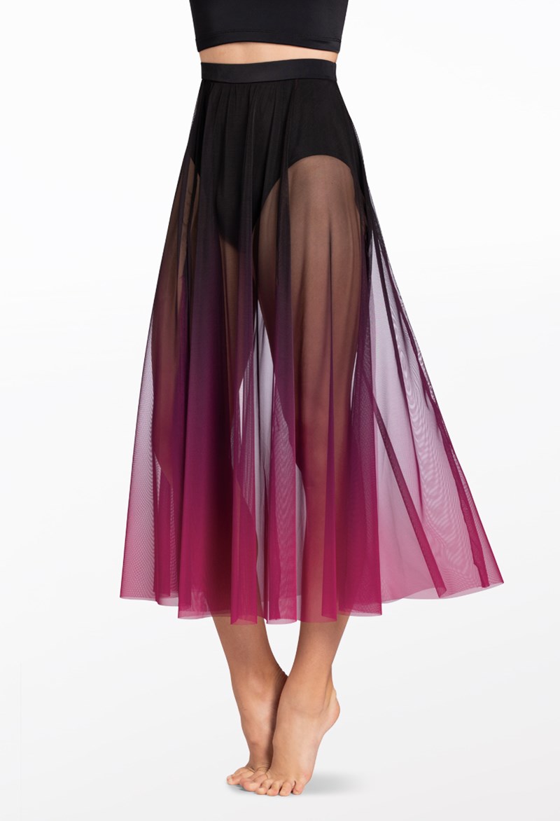 Dance Skirts and Tutus - Ombre Mesh Maxi Skirt - Mulberry - Medium Child - S12372