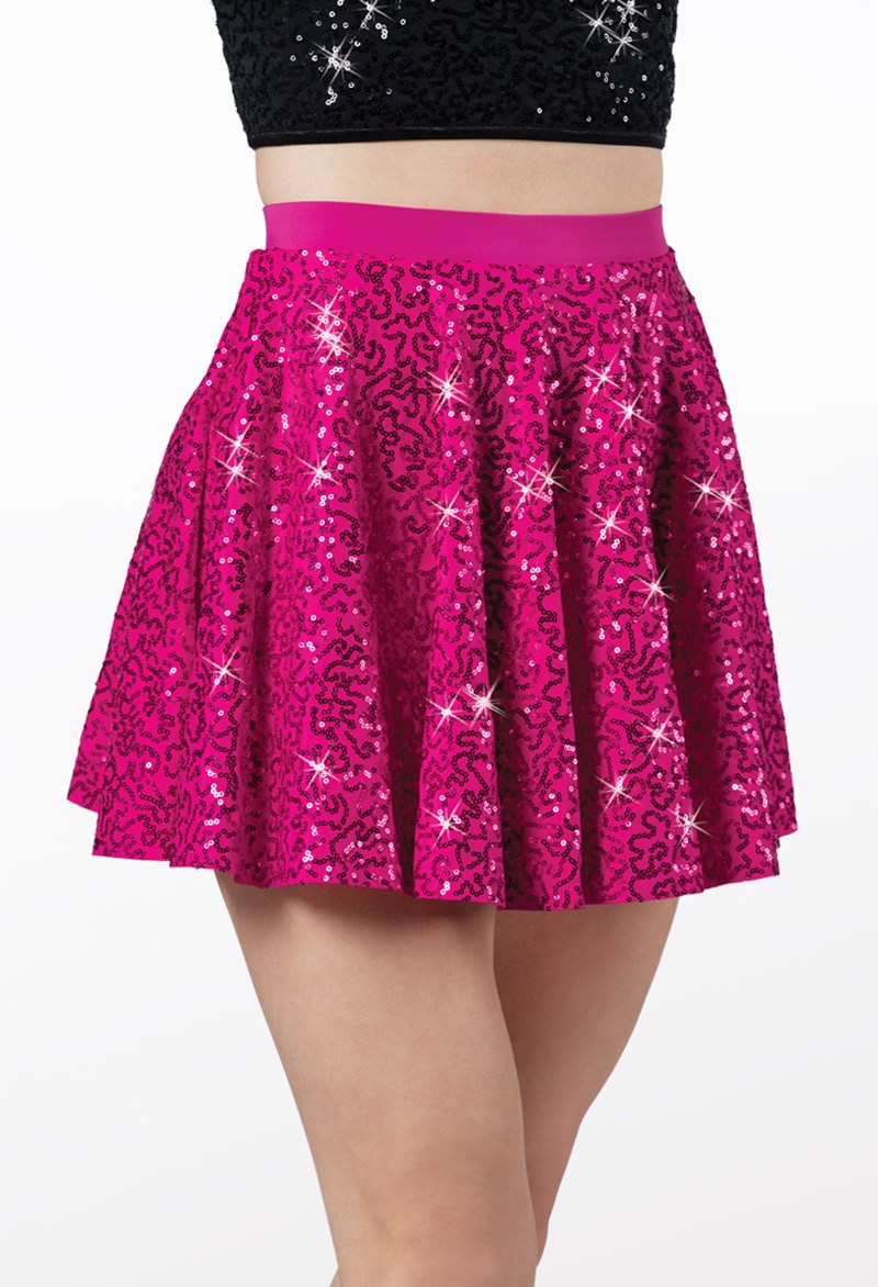 Dance Skirts and Tutus - Sequin Skater Skirt - Lipstick - Medium Adult - S12431