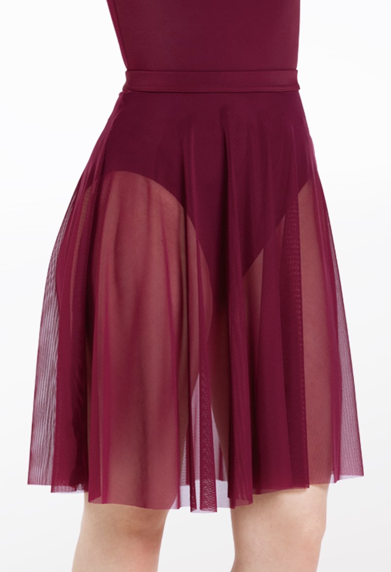 Dance Skirts and Tutus - Power Mesh Circle Skirt - Black Cherry - Intermediate Child - S12777