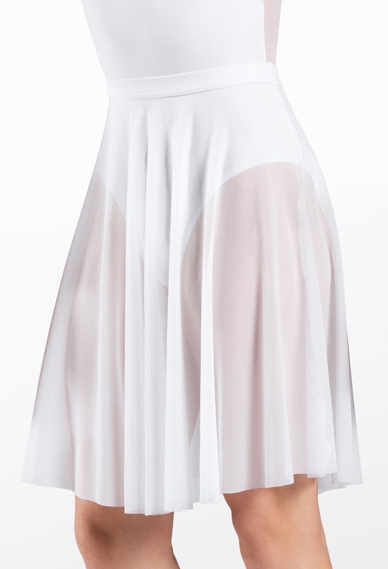 Dance Skirts and Tutus - Power Mesh Circle Skirt - White - Small Adult - S12777