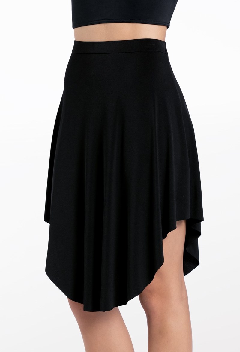 Dance Skirts and Tutus - Matte Jersey Curved Hem Skirt - Black - Medium Adult - S13073