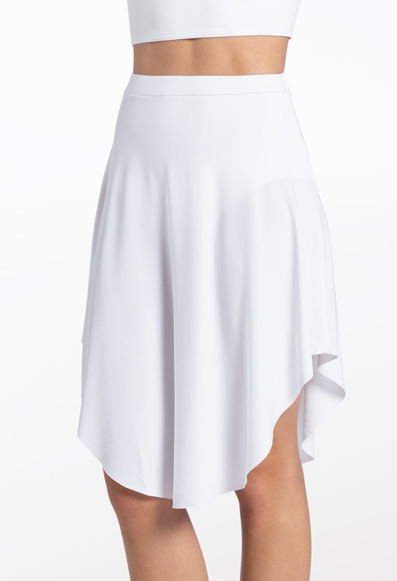Dance Skirts and Tutus - Matte Jersey Curved Hem Skirt - White - Extra Large Adult - S13073