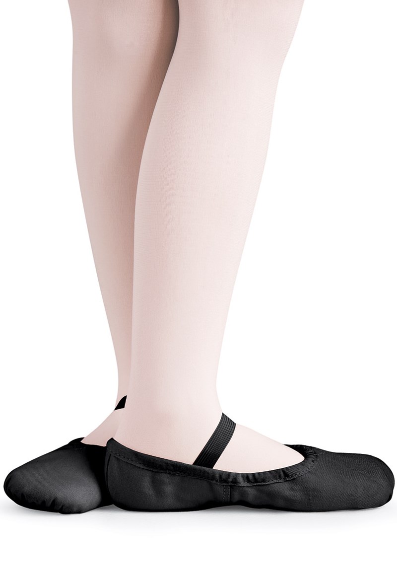 Dance Shoes - Sansha Star Canvas Ballet Shoe - Black - 0 - S14C