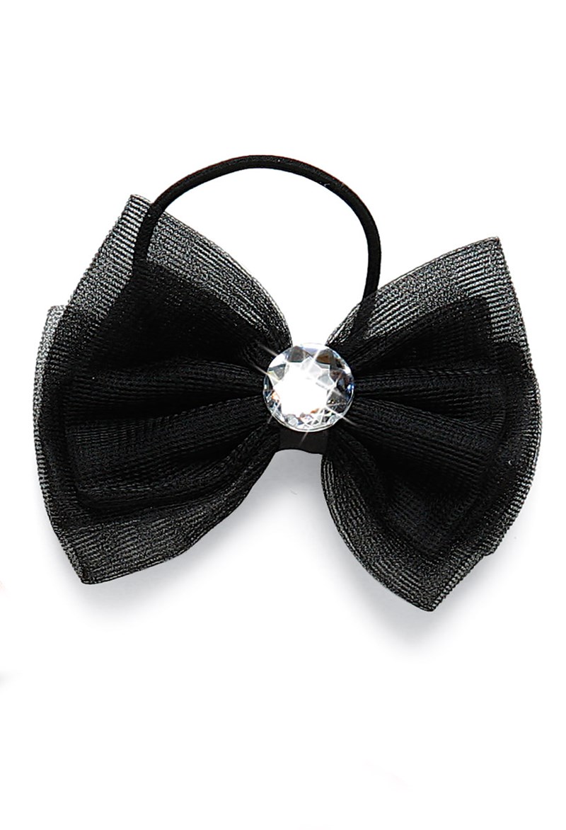 Dance Accessories - Tricot Shoe and Hair Bow - Black - OSFA - SA3