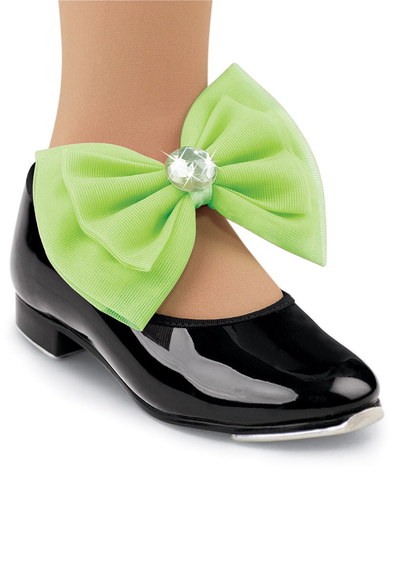 Dance Accessories - Tricot Shoe and Hair Bow - Lime - OSFA - SA3